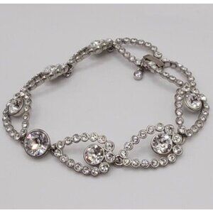 Givenchy Silver Tone Crystal Flex Bracelet